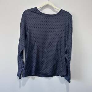 Cuddl Duds Climatesmart Polka Dot Long Sleeve Crewneck Top XL
